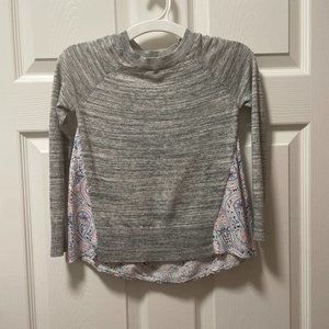 Tucker + Tate Grey Sweater w/Paisley back Size S 7/8
